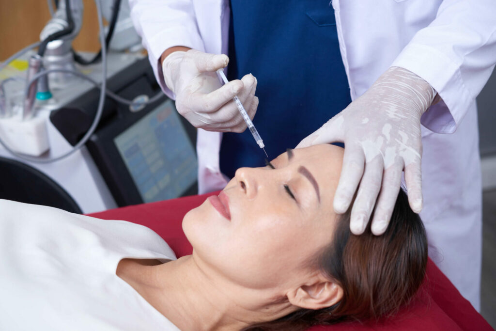 Woman receiving Botox injection at medspa