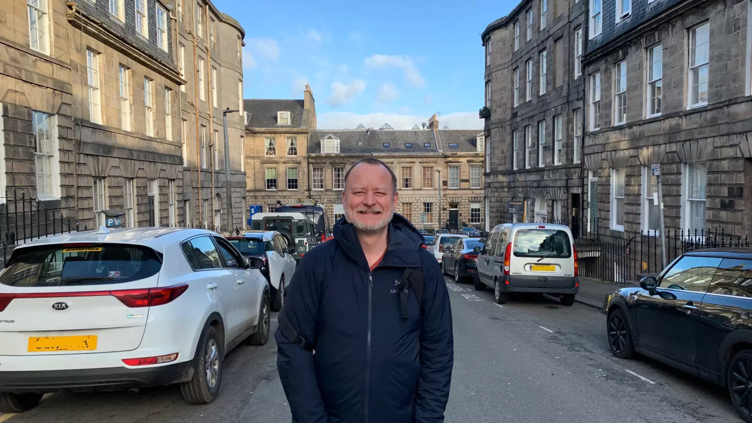 James in the historic Edinburgh