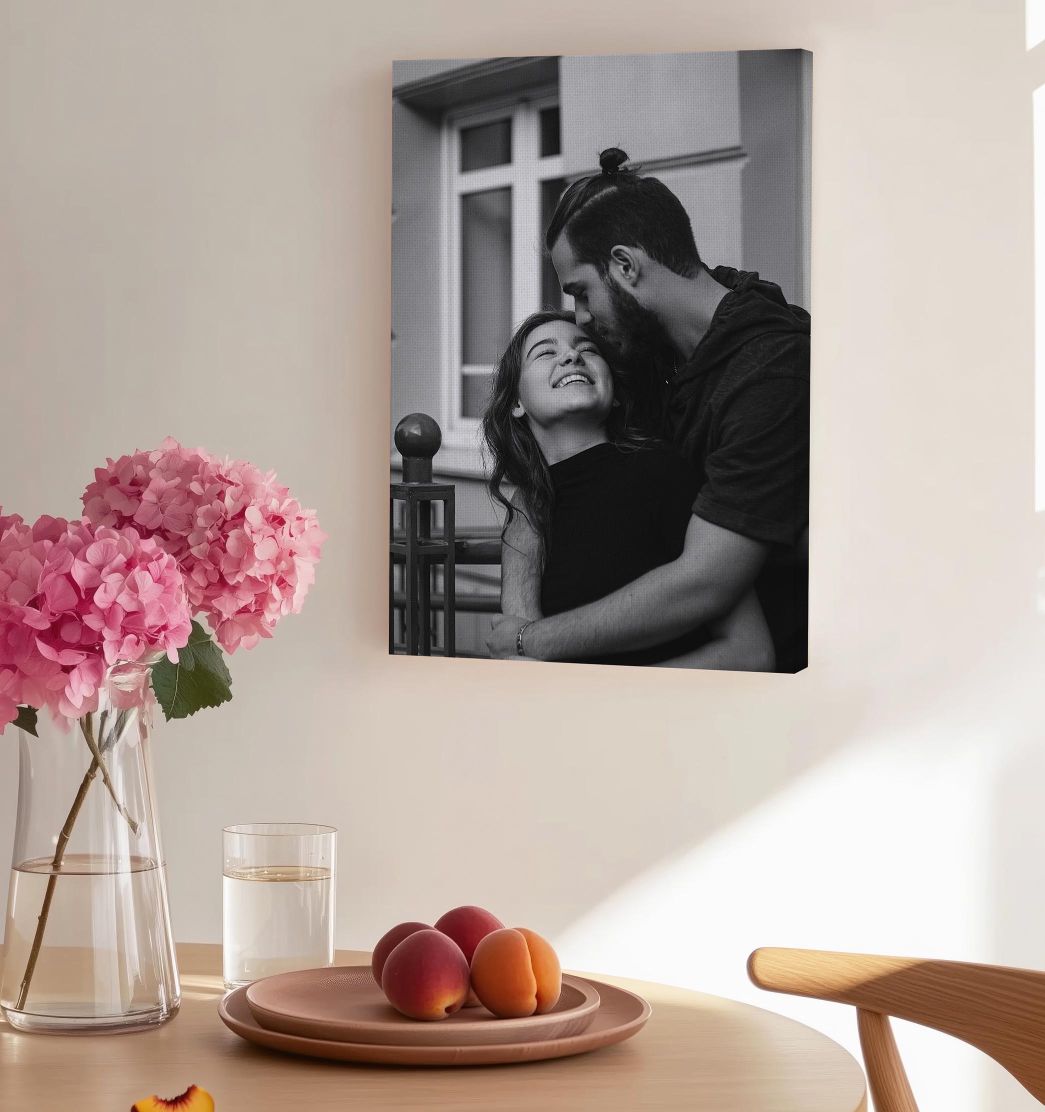 canvas print of a couple in black and white