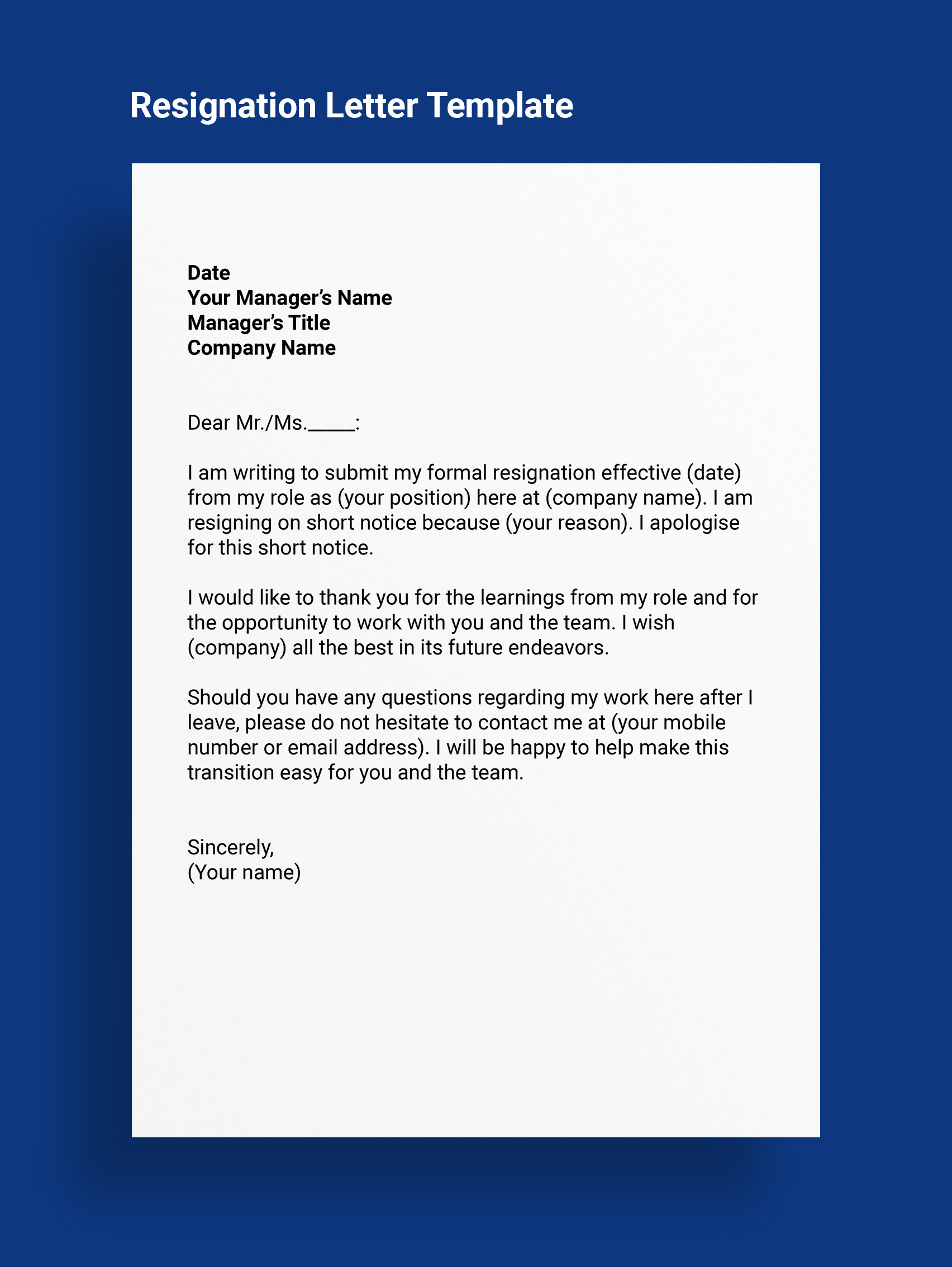 7 Best Short resignation letter ideas