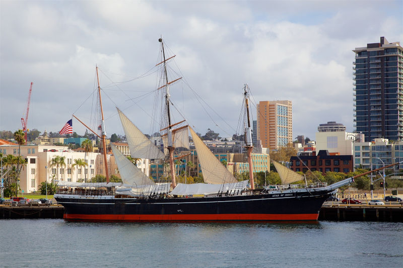 Star of India tall sailing ship, as seen from a City Cruises Harbor Cruise.