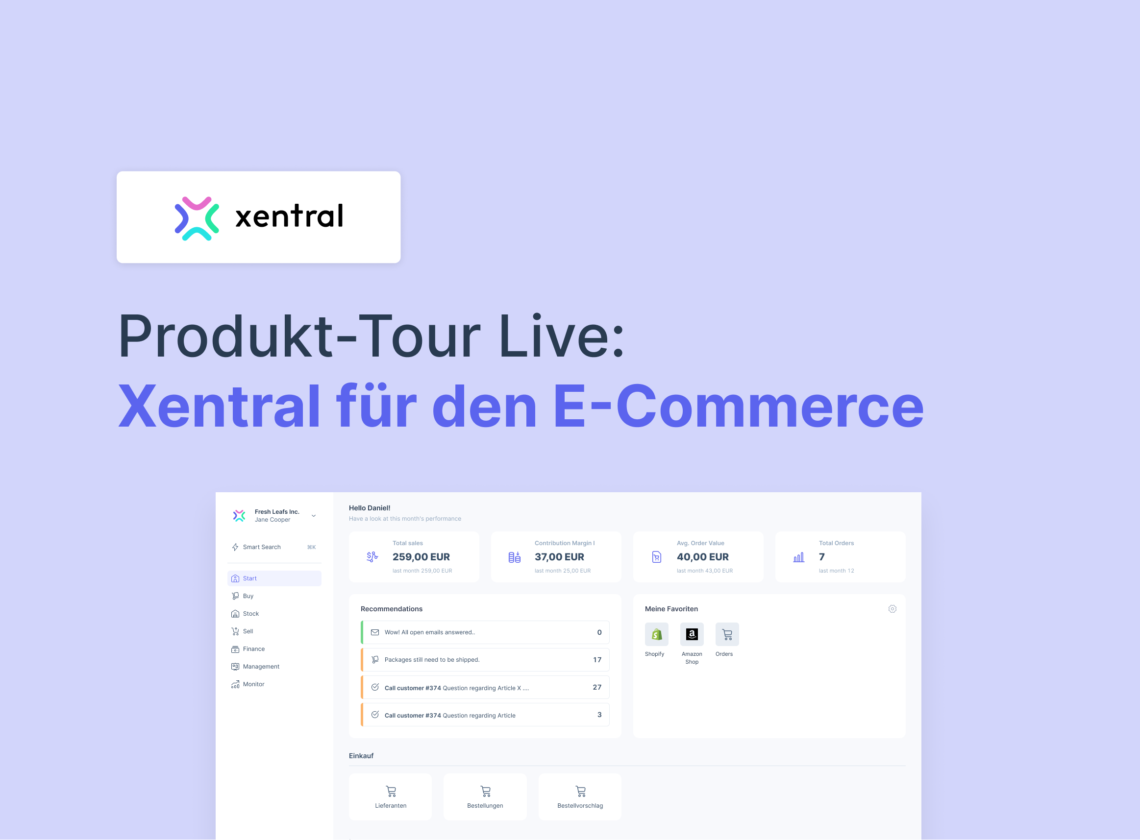 Produkt-Tour Live: Xentral für den E-Commerce