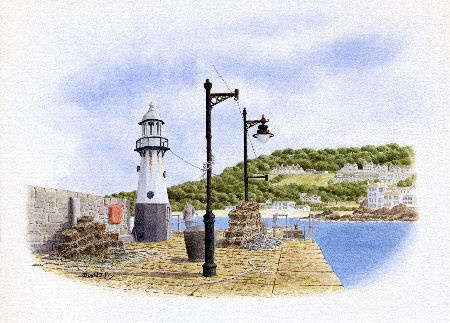 St. Ives lighthouse, Cornwall (Watercolour Painting)