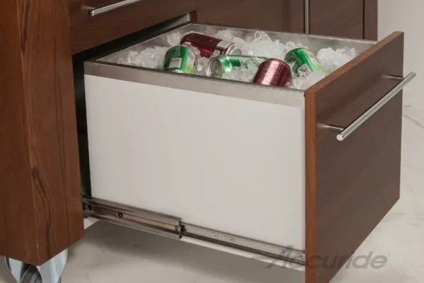 Drawer slide suits deep drawers for heavy pots and appliances