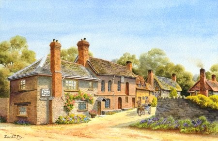 Ferry Lane, Fownhope, Herefordshire (Watercolour Painting)