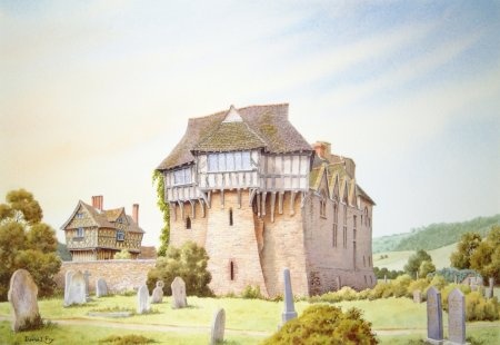 Stokesay Castle, Shropshire (Watercolour Painting)