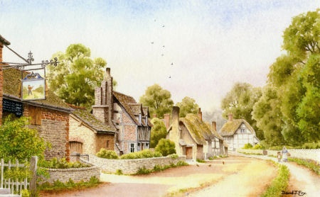 Old Fownhope, Herefordshire (Watercolour Painting)