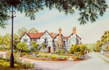 The Green Man Inn, Fownhope, Herefordshire (Watercolour Painting)