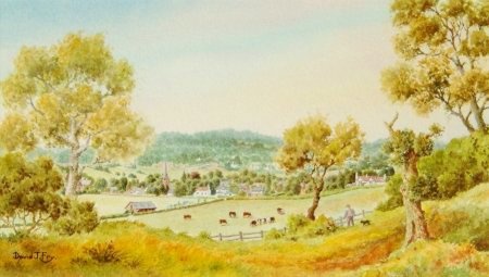 Fownhope Village, Herefordshire (Watercolour Painting)