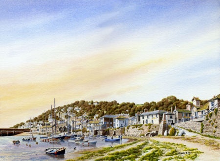 Mousehole Harbour, Cornwall (Watercolour Painting)