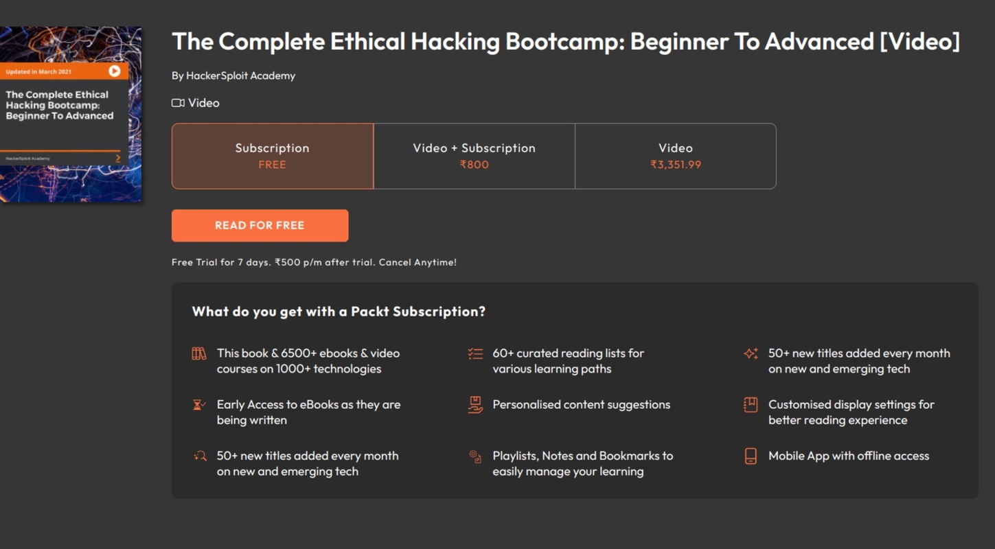The Complete Ethical Hacking Bootcamp: Beginner To Advanced (Packtpub)