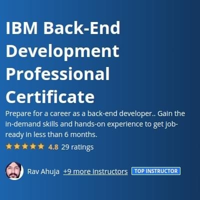 IBM Back-End Development Professional Certificate (Coursera)