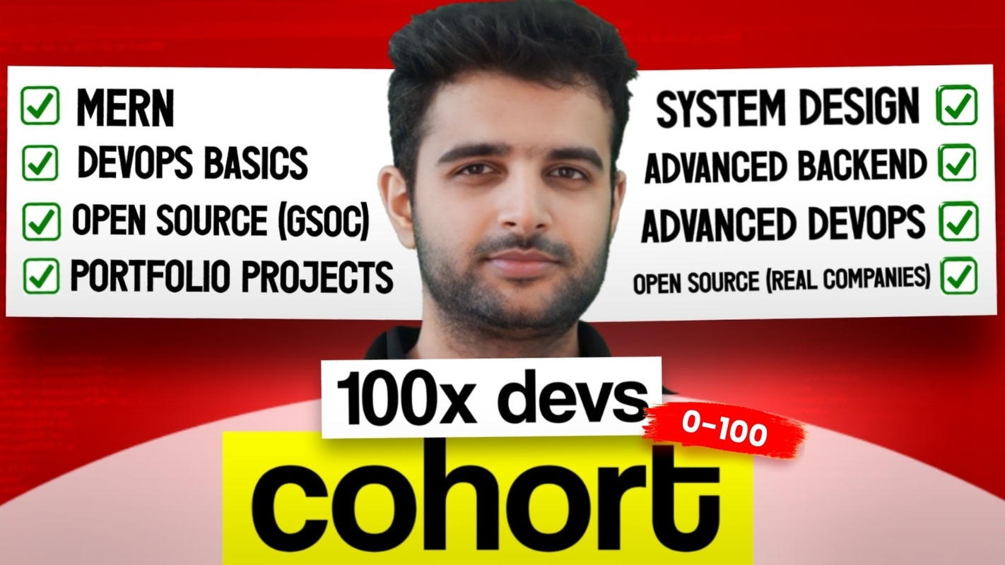 [Ongoing Course] [Updated 0-8 weeks] Cohort Live 0-100 Complete - Harkirat Singh