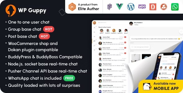 WP Guppy Pro - A live chat plugin for WordPress, WooCommerce & BuddyPress v4.1