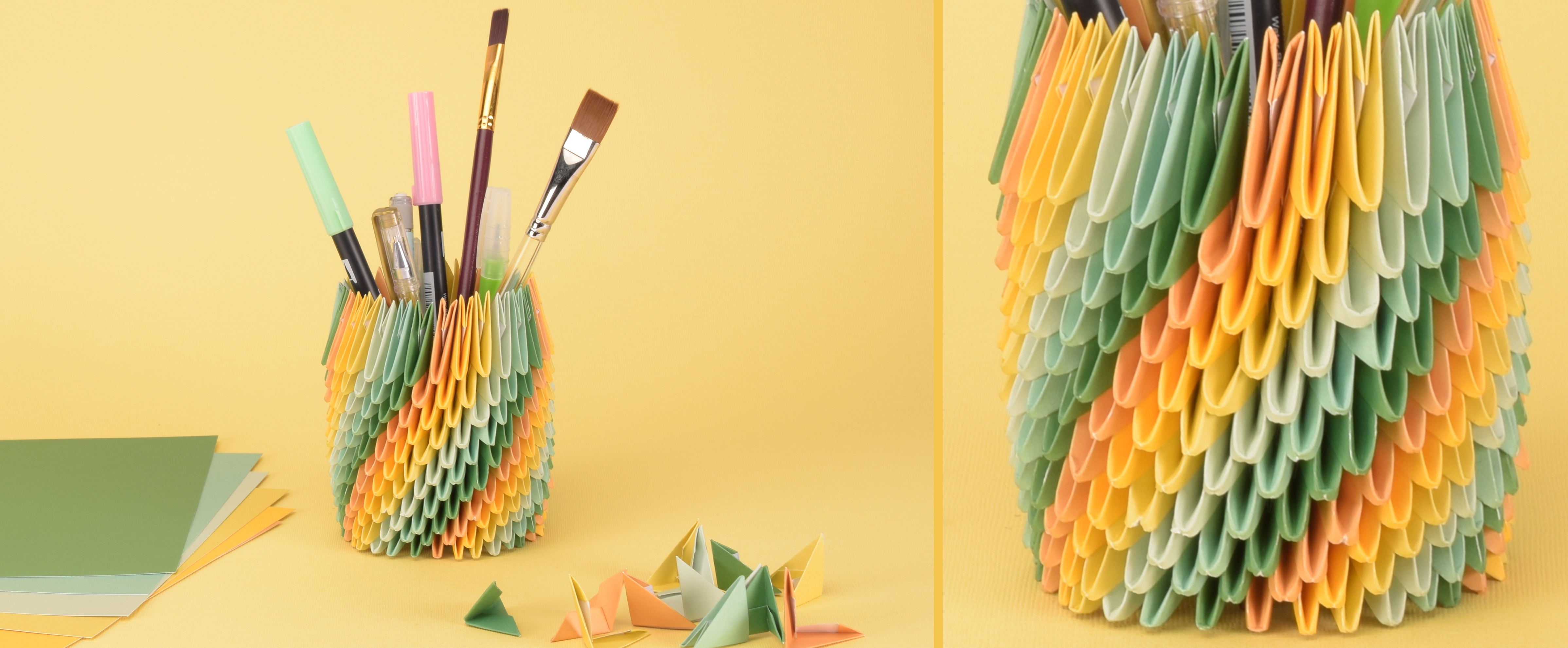 Bricolage avec du Papier - Fabriquez un Porte-Stylos en Origami