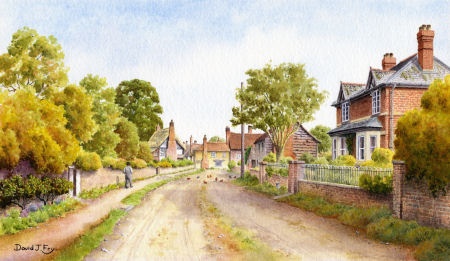 Fownhope, Herefordshire (Watercolour Painting)