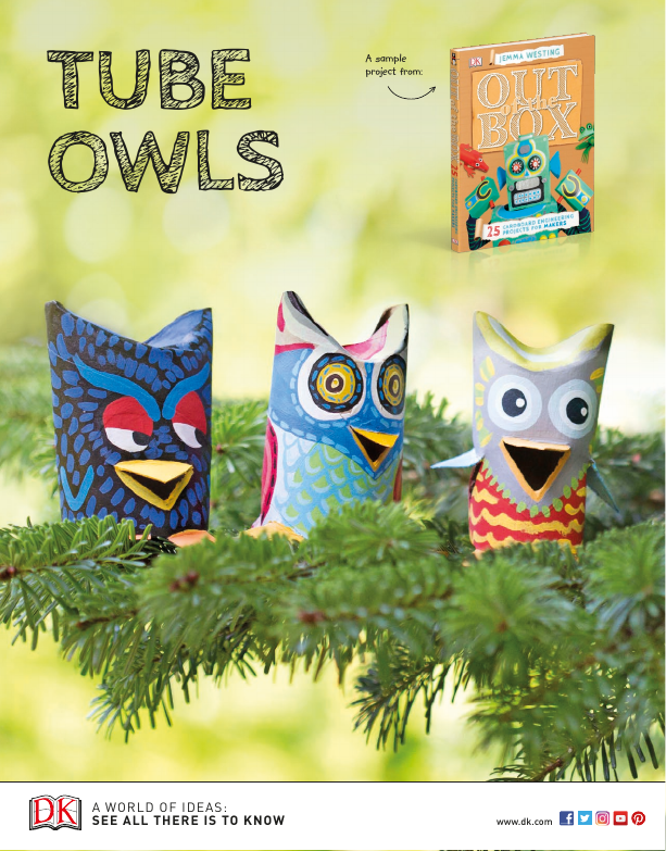 Cardboard Tube Owls activity sheet