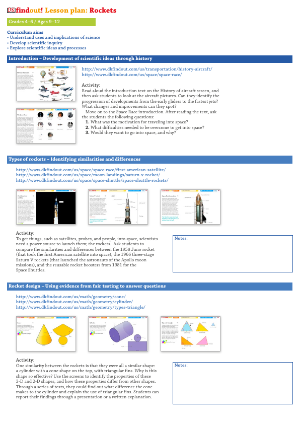 DKfindout! Rockets Lesson plan