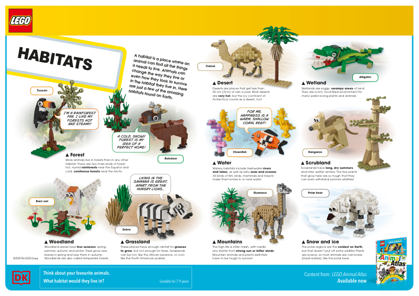 LEGO Animal Atlas Activity Sheet