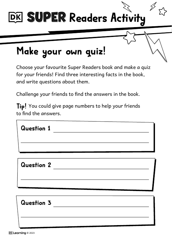 Make Your Own Quiz Activity Sheet