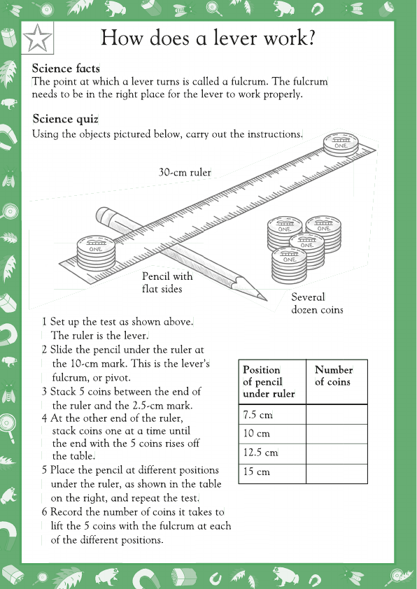 Free DKfindout! Worksheet Science Levers