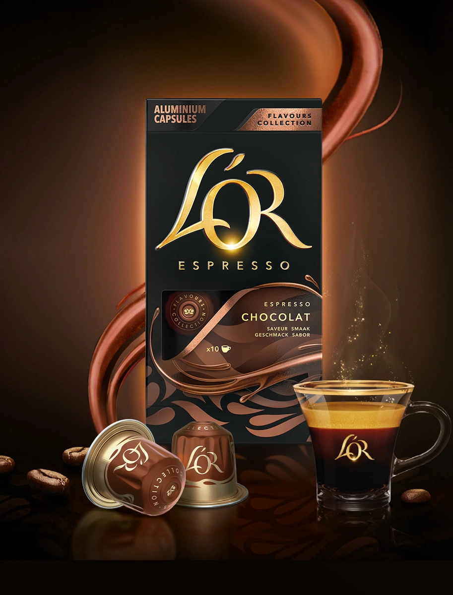 L'OR flavoured coffees: chocolate, vanilla and caramel