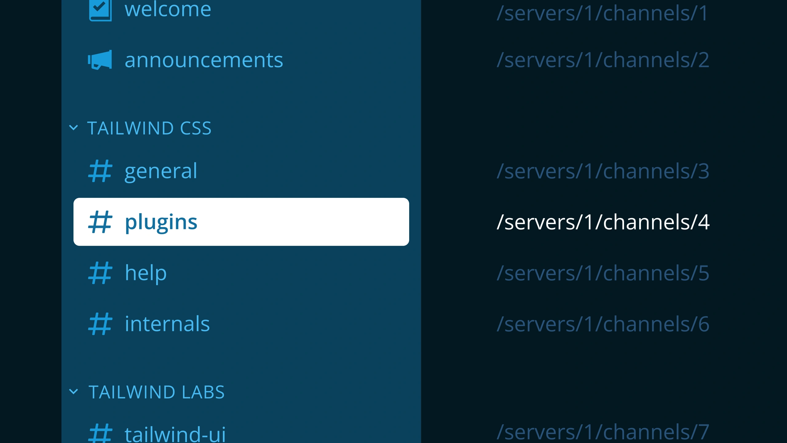 Collapsible channel list – Discord