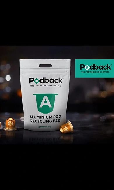 Always include L'OR or L'OR Espresso pods in the Podback aluminum recycling bag along with other coffee pods for efficient recycling.