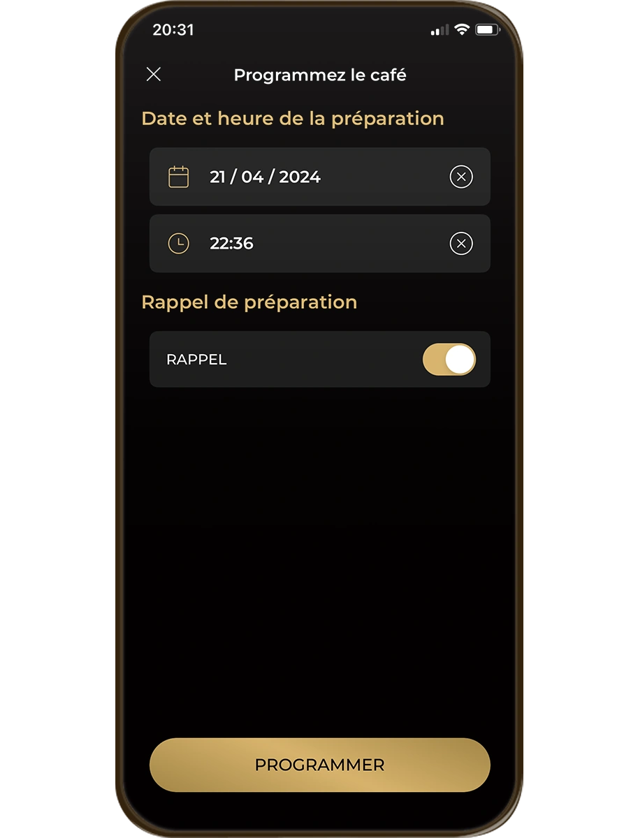 Programmez votre café