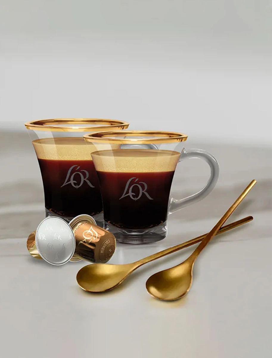 Set de tazas Espresso y cucharillas de regalo al comprar lote 10 packs