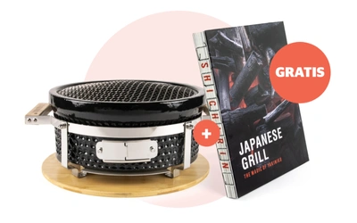 Product afbeelding: Ronde Shichirin Teppanyaki & Hibachi Grill - Medium - Yakiniku + gratis kookboek Japanese Grill (t.w.v. €29.99)