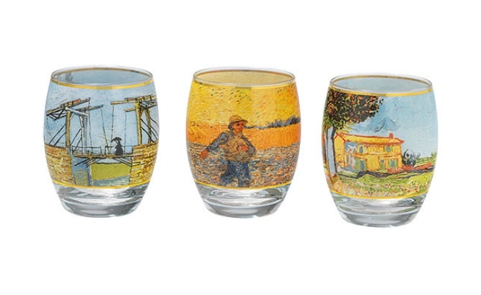 Product afbeelding: Vincent van Gogh: Set van 3 theelichtglazen met kunstmotieven