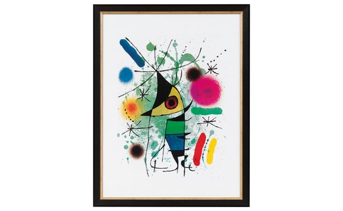 Product afbeelding: Joan Miró: Schilderij 'De zingende vis' (1972), ingelijst