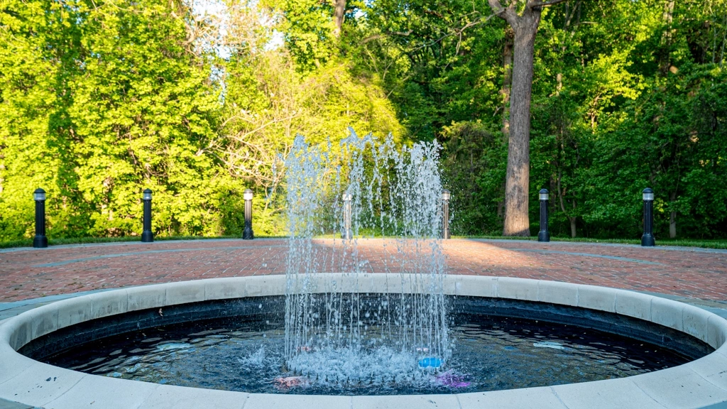 Fountain at Newton White Mansion.