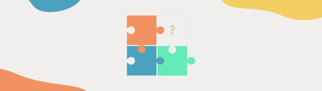 A square of 3 puzzles with one piece missing