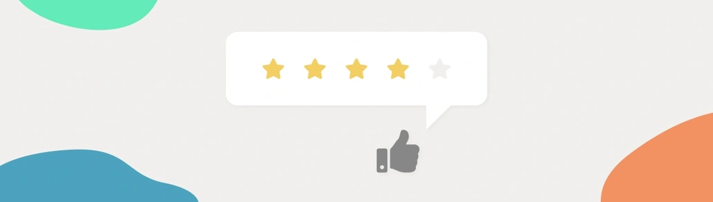 A thumbs up with four out of five stars highlighted