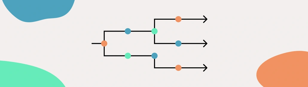 A graph with colorful dots