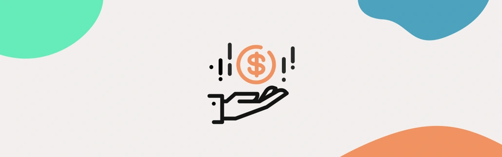 A hand with a floating dollar coin