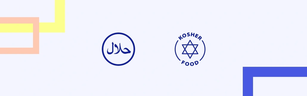 Icons of halal and kosher food