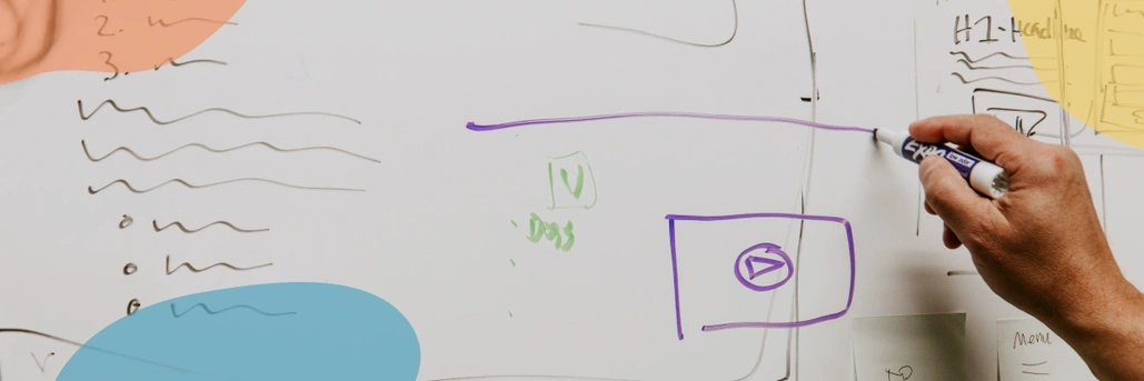 Someone planning on a whiteboard