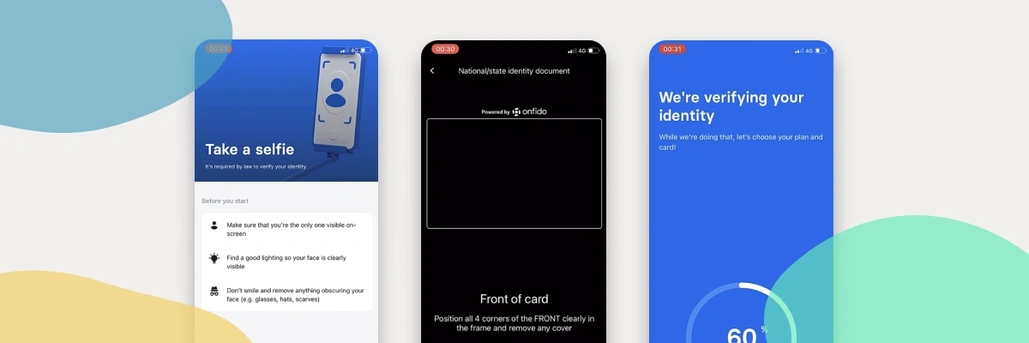 The Revolut app onboarding screens