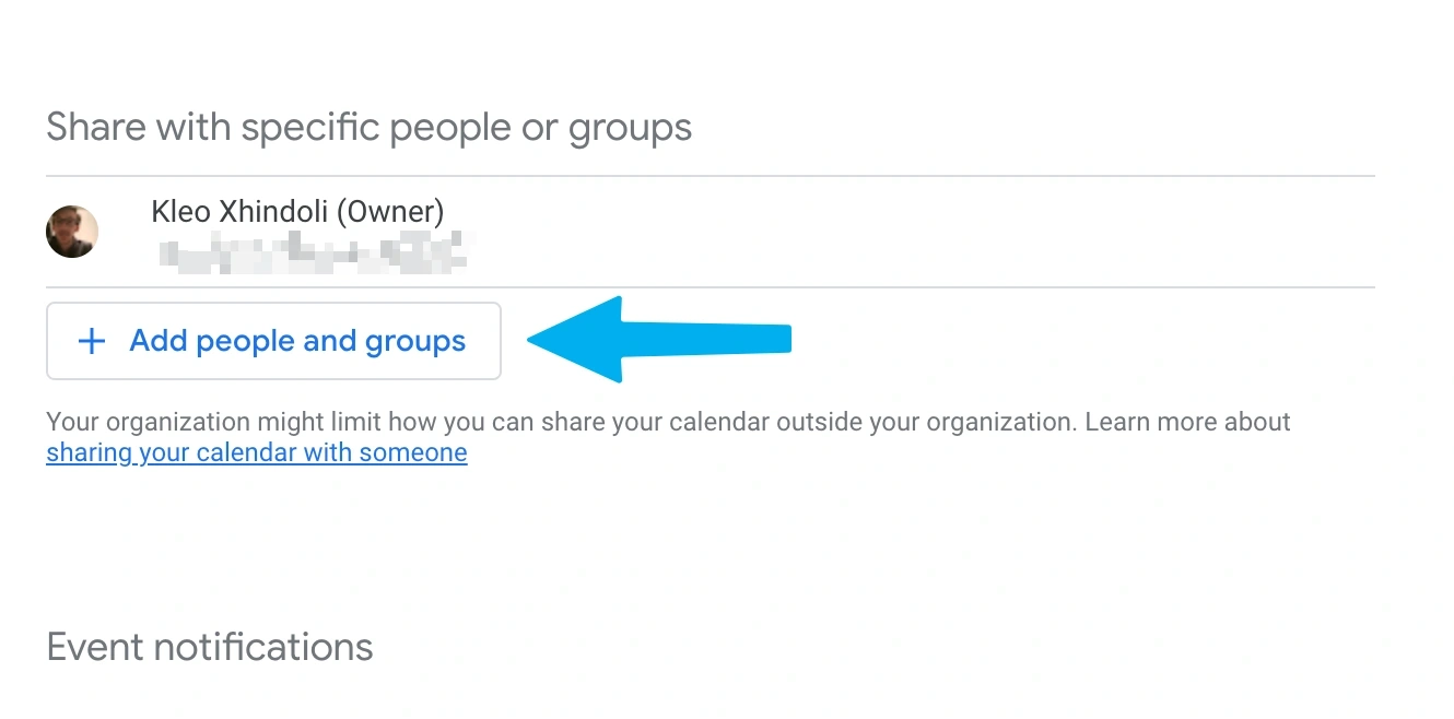 Google Calendar - Add people and groups