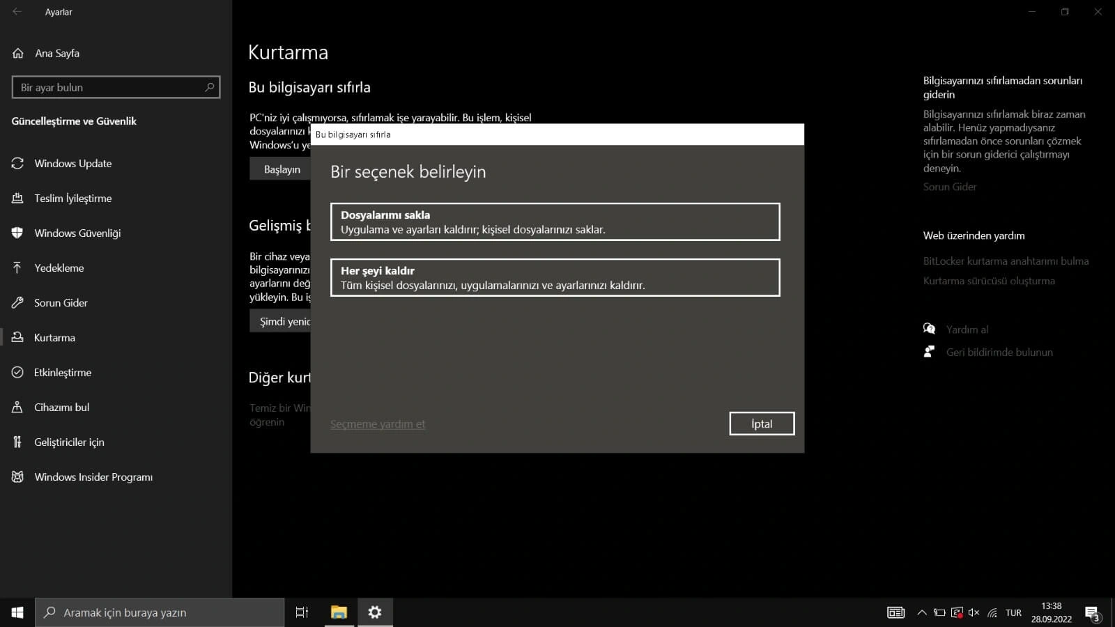Windows 10 Dizüstü Bilgisayara Nasıl Format Atılır