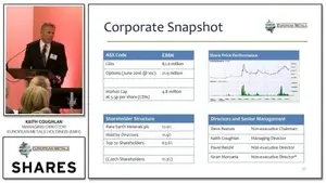 Keith Coughlan, MD of European Metals Holdings (EMH) - SHARES Investor Evenings