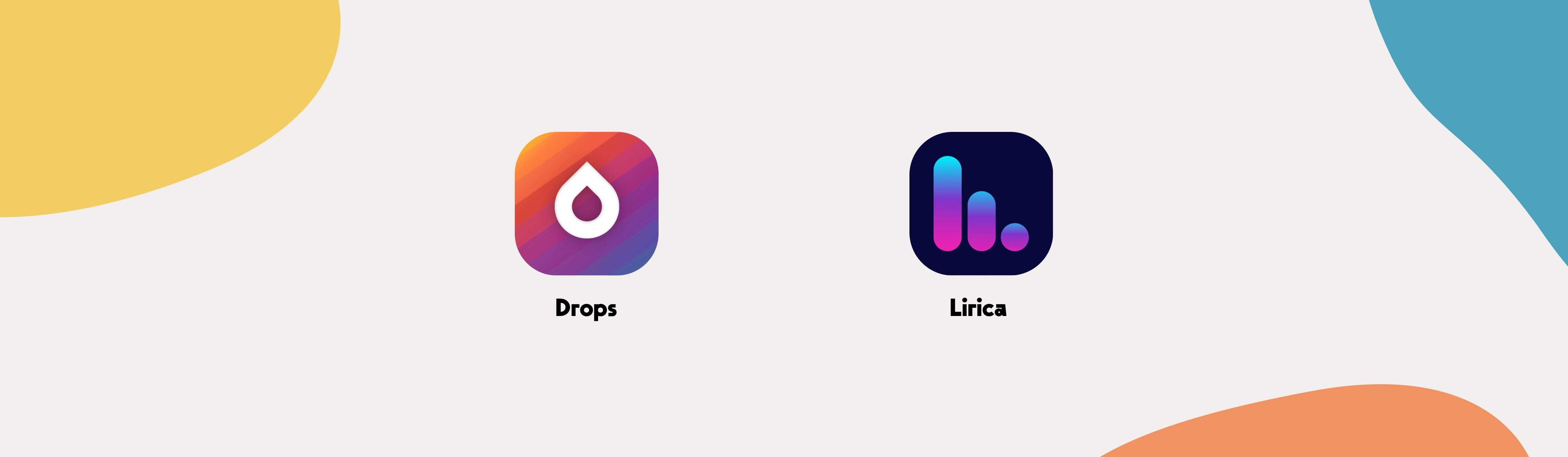 Logos of Drops and Lirica apps