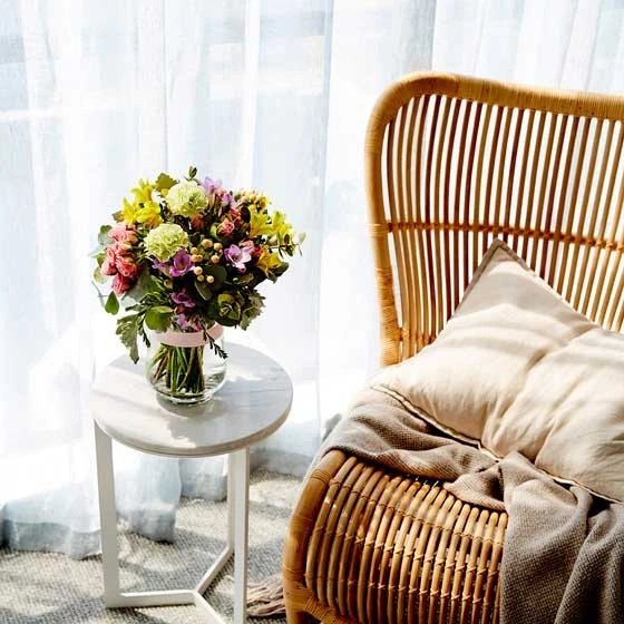 beautiful flower bouquet in a glass vase.