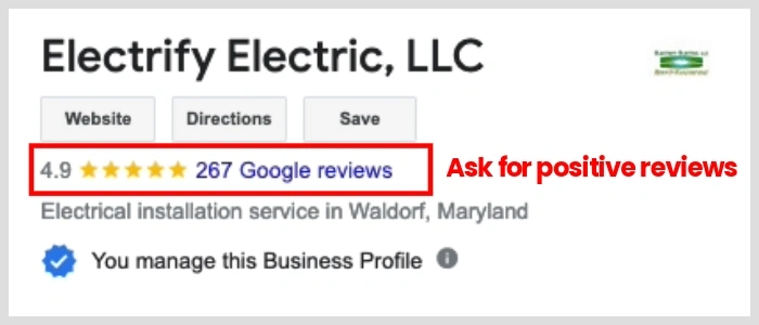 Ask for positive reviews.