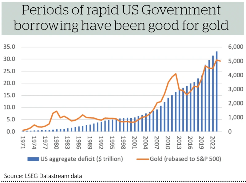 Periods of rapid US Government borrowing have been good for gold