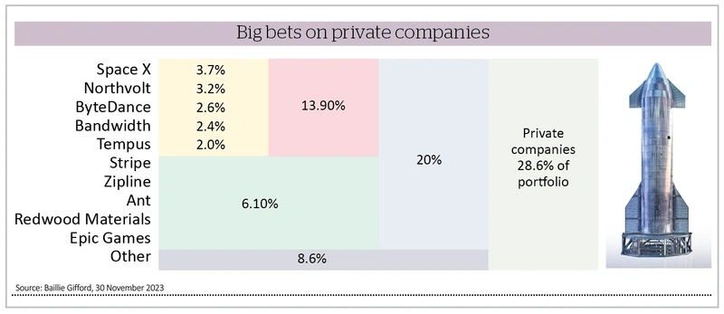 Infographic named big bets on private companies