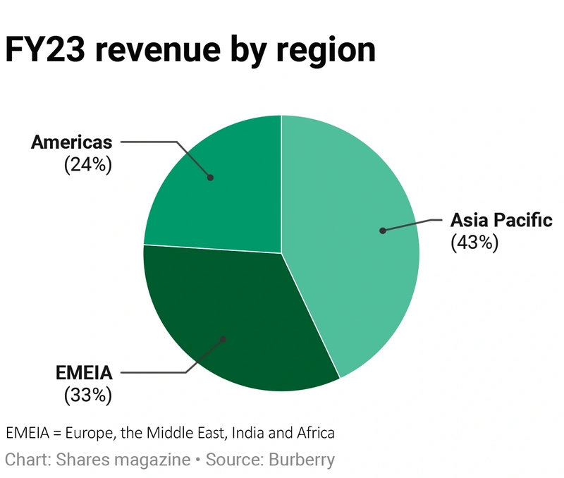 Pie chart titled FY23 revenue by region